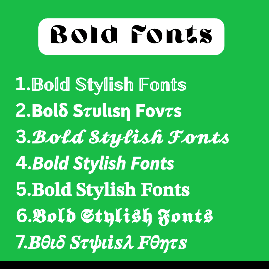 Bold Stylish Fonts