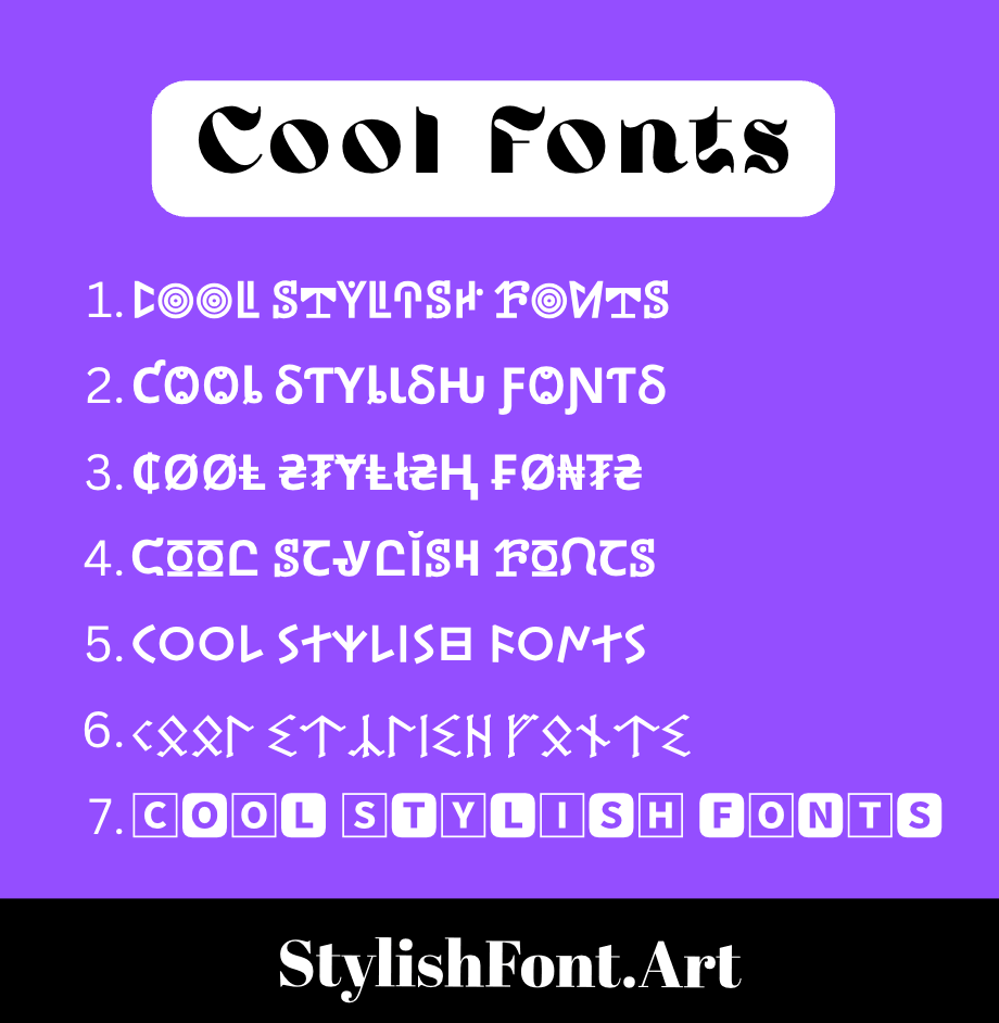 Cool Stylish Fonts