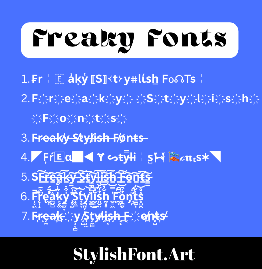 Freaky Stylish Fonts
