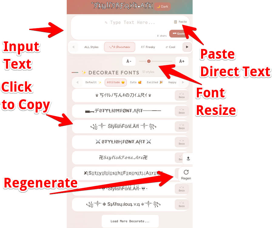 how to generate stylish text
