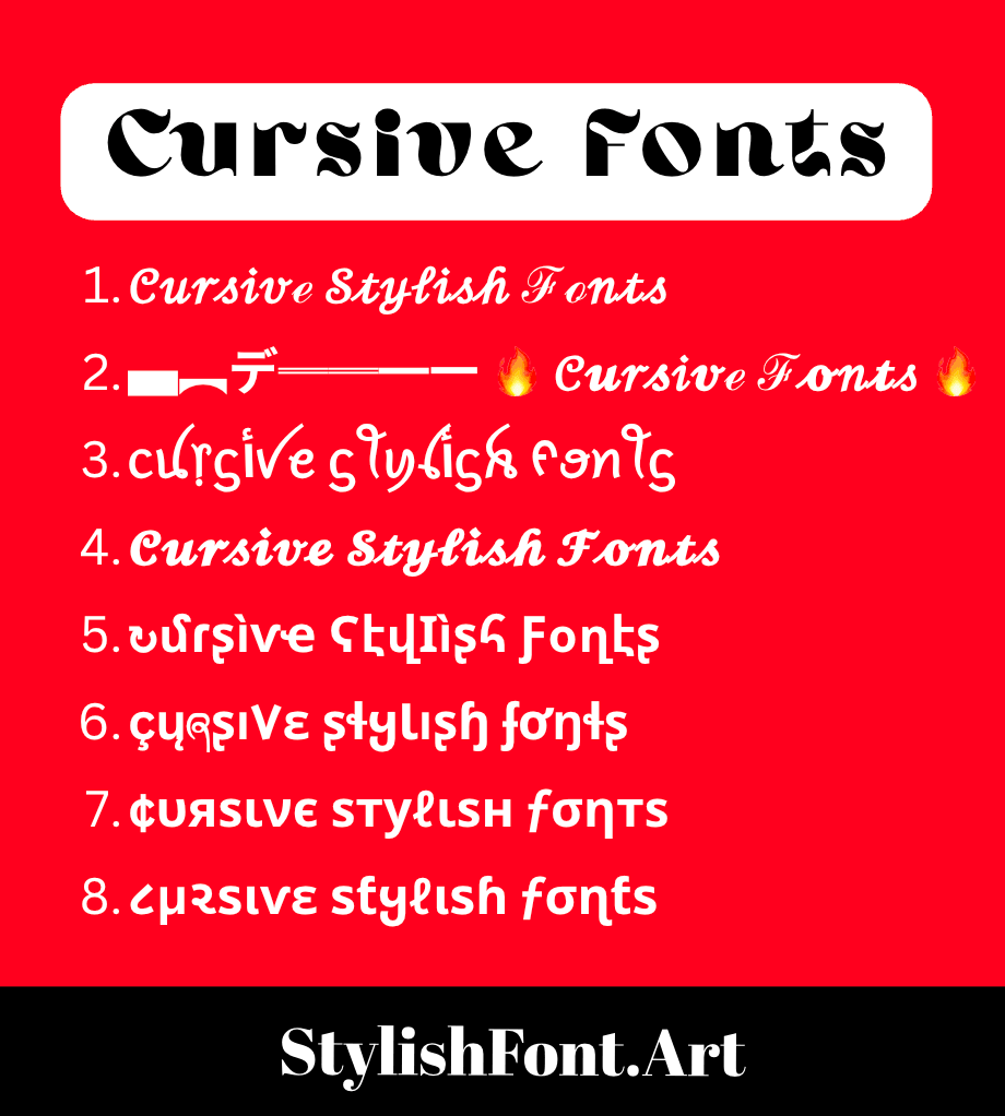 Cursive Stylish Fonts